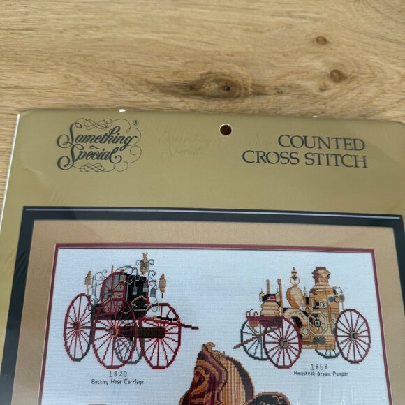 Cadamar Designs Antique Fire Engines Counted Cross Stitch Kit 50469 NEW SEALED - Picture 3 of 5